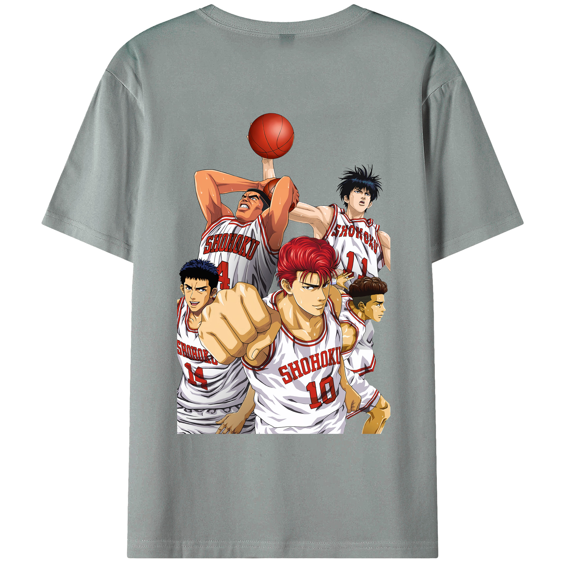 （画像用） SLAM DUNK／スラムダンク 綿100％ メンズ半袖Tシャツ（バックプリント） 通気性